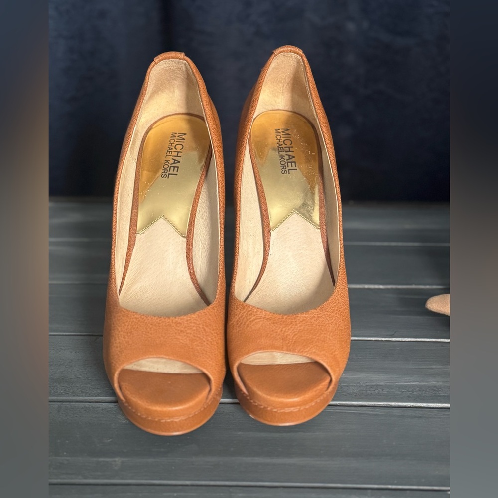 Michael Kors Women's Brown Peep Toe Heels